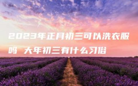 2023年正月初三可以洗衣服吗 大年初三有什么习俗