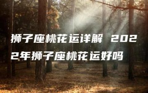 狮子座桃花运详解 2022年狮子座桃花运好吗