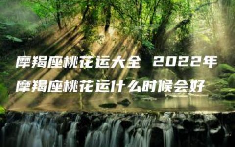 摩羯座桃花运大全 2022年摩羯座桃花运什么时候会好