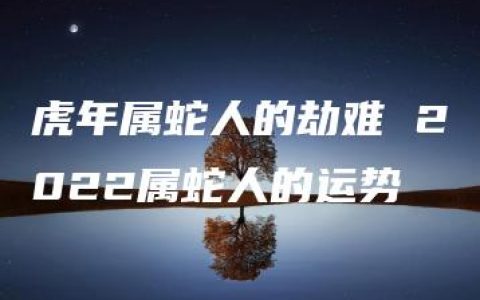 虎年属蛇人的劫难 2022属蛇人的运势