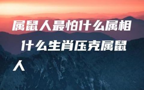 属鼠人最怕什么属相 什么生肖压克属鼠人