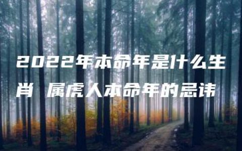 2022年本命年是什么生肖 属虎人本命年的忌讳