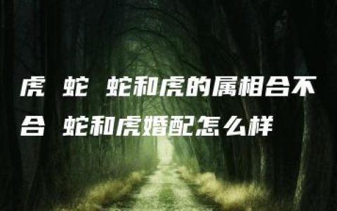 虎 蛇 蛇和虎的属相合不合 蛇和虎婚配怎么样