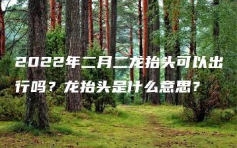 2022年二月二龙抬头可以出行吗？龙抬头是什么意思？