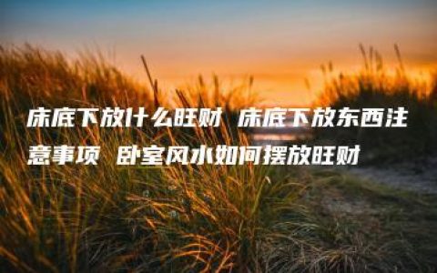 床底下放什么旺财 床底下放东西注意事项 卧室风水如何摆放旺财