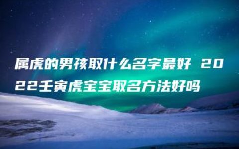 属虎的男孩取什么名字最好 2022壬寅虎宝宝取名方法好吗