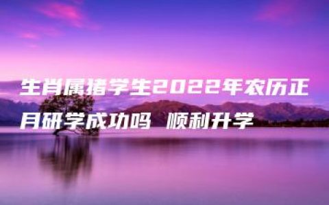 生肖属猪学生2022年农历正月研学成功吗 顺利升学