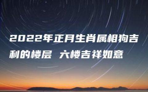 2022年正月生肖属相狗吉利的楼层 六楼吉祥如意