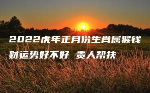 2022虎年正月份生肖属猴钱财运势好不好 贵人帮扶