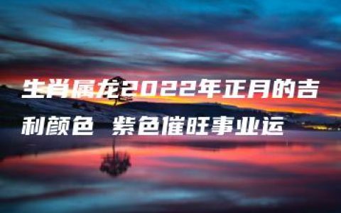 生肖属龙2022年正月的吉利颜色 紫色催旺事业运