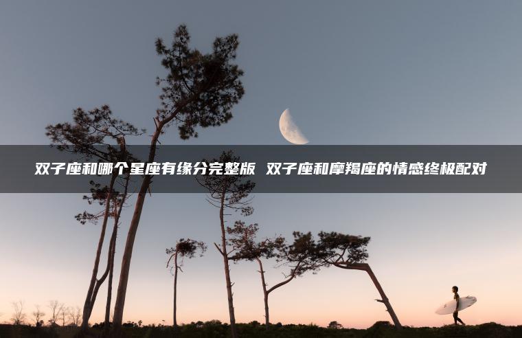 双子座和哪个星座有缘分完整版 双子座和摩羯座的情感终极配对