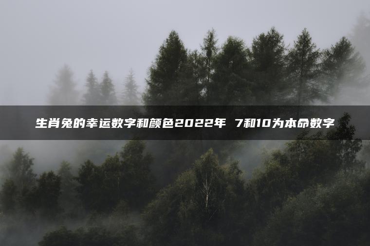 生肖兔的幸运数字和颜色2022年 7和10为本命数字