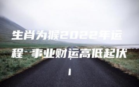 生肖为猴2022年运程 事业财运高低起伏