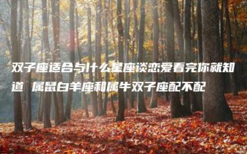 双子座适合与什么星座谈恋爱看完你就知道 属鼠白羊座和属牛双子座配不配