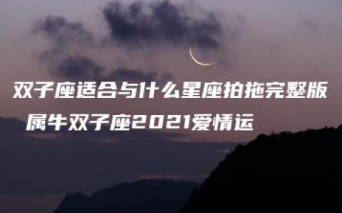 双子座适合与什么星座拍拖完整版 属牛双子座2021爱情运