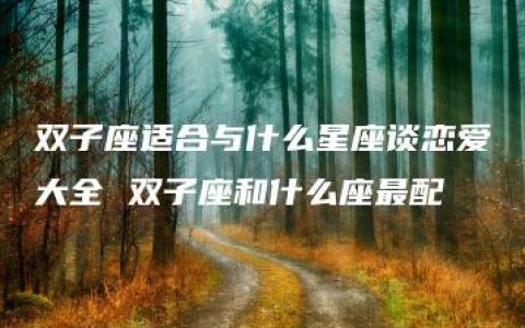 双子座适合与什么星座谈恋爱大全 双子座和什么座最配