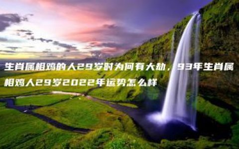 生肖属相鸡的人29岁时为何有大劫，93年生肖属相鸡人29岁2022年运势怎么样