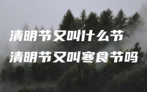 清明节又叫什么节 清明节又叫寒食节吗