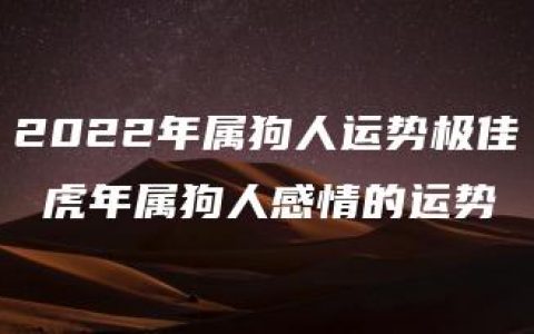 2022年属狗人运势极佳 虎年属狗人感情的运势