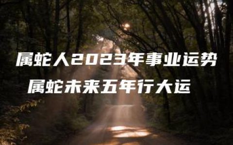 属蛇人2023年事业运势 属蛇未来五年行大运