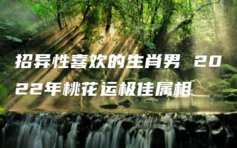 招异性喜欢的生肖男 2022年桃花运极佳属相