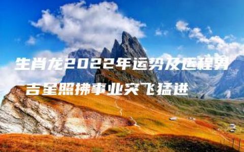 生肖龙2022年运势及运程男 吉星照拂事业突飞猛进