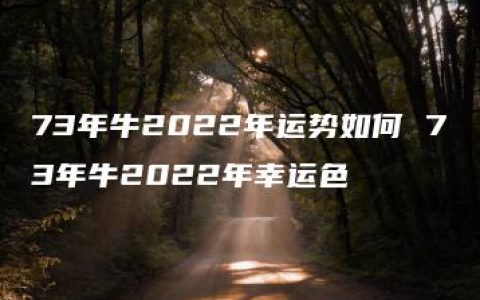 73年牛2022年运势如何 73年牛2022年幸运色