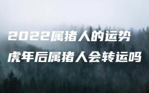 2022属猪人的运势 虎年后属猪人会转运吗