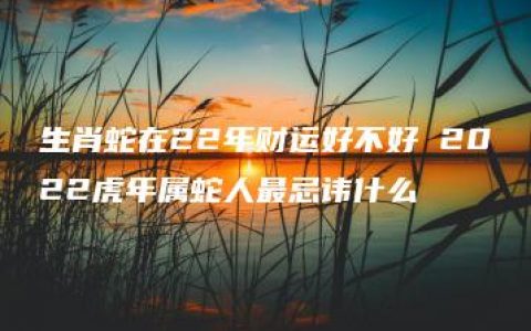 生肖蛇在22年财运好不好 2022虎年属蛇人最忌讳什么