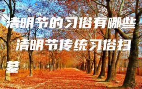 清明节的习俗有哪些 清明节传统习俗扫墓