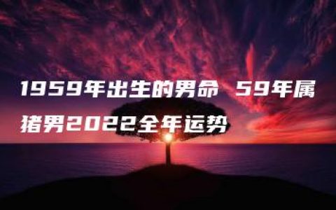 1959年出生的男命 59年属猪男2022全年运势