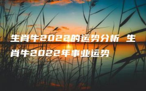 生肖牛2022的运势分析 生肖牛2022年事业运势