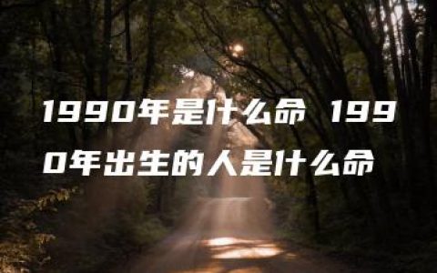 1990年是什么命 1990年出生的人是什么命