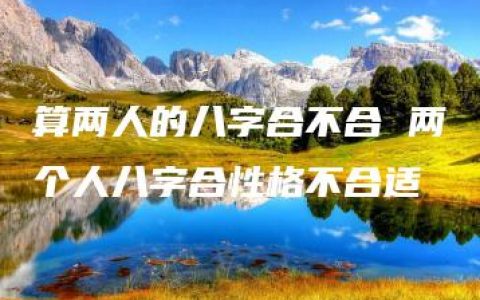 算两人的八字合不合 两个人八字合性格不合适