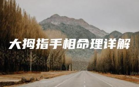 大拇指手相命理详解