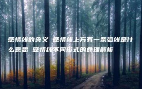 感情线的含义 感情线上方有一条弧线是什么意思 感情线不同形式的命理解析