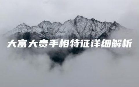 大富大贵手相特征详细解析