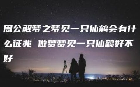 周公解梦之梦见一只仙鹤会有什么征兆 做梦梦见一只仙鹤好不好