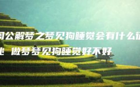 周公解梦之梦见狗睡觉会有什么征兆 做梦梦见狗睡觉好不好