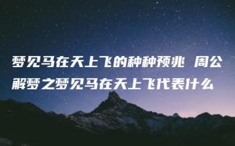 梦见马在天上飞的种种预兆 周公解梦之梦见马在天上飞代表什么