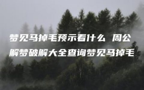 梦见马掉毛预示着什么 周公解梦破解大全查询梦见马掉毛