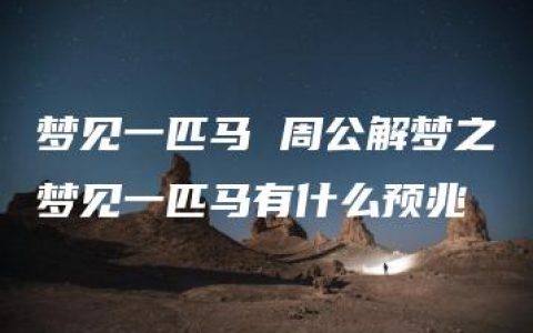 梦见一匹马 周公解梦之梦见一匹马有什么预兆