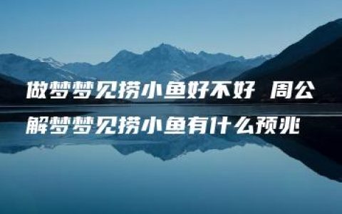 做梦梦见捞小鱼好不好 周公解梦梦见捞小鱼有什么预兆