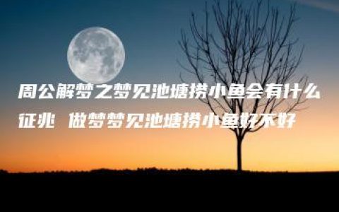 周公解梦之梦见池塘捞小鱼会有什么征兆 做梦梦见池塘捞小鱼好不好