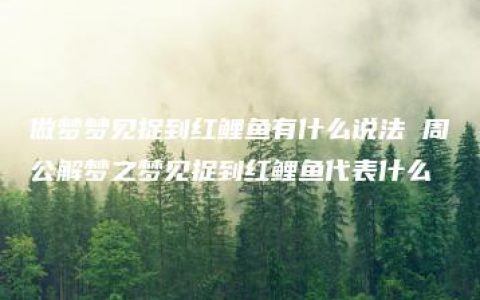 做梦梦见捉到红鲤鱼有什么说法 周公解梦之梦见捉到红鲤鱼代表什么