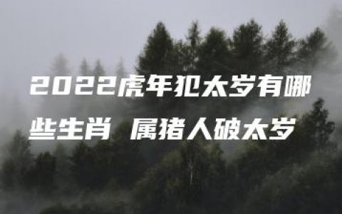 2022虎年犯太岁有哪些生肖 属猪人破太岁