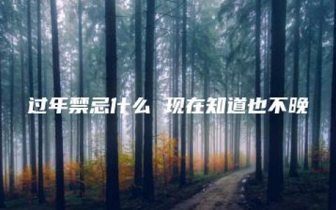 过年禁忌什么 现在知道也不晚