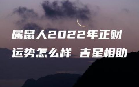 属鼠人2022年正财运势怎么样 吉星相助