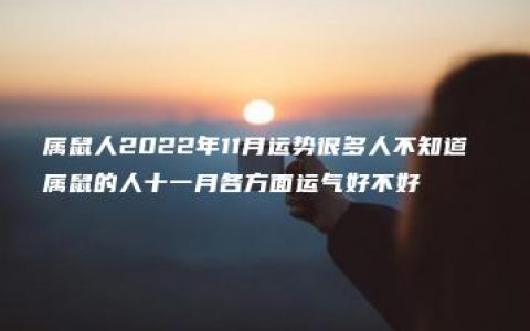 属鼠人2022年11月运势很多人不知道 属鼠的人十一月各方面运气好不好