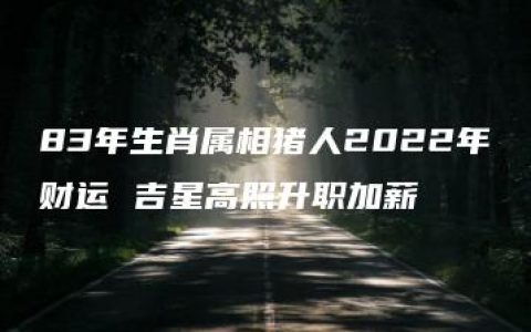 83年生肖属相猪人2022年财运 吉星高照升职加薪